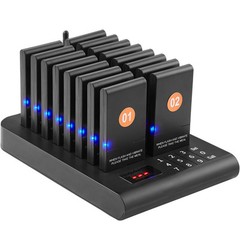 VEVOR Restaurant Wireless Pager System 16 Call Coasters Guest Queuing Calling