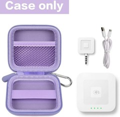 Water-Resistant Portable Chip Card Reader Case with Removable Carabiner – Purple