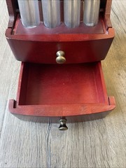 MAGNIF Deluxe Coin Sorter Wood CLASSIC CHERRY Box Lid Tubes Drawers TESTED