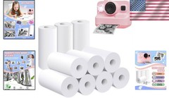 Thermal Printing Paper 10 Rolls Biodegradable Safe for Kids Instant Camera Use
