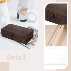 Wooden Lockable Cash Box with 20 PCS Banknotes Top-Insert Holders, Money Holder
