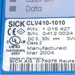 SICK CLV410-1010 Barcode Scanner Mid-Range Distance 50-380mm, 24VDC, 15-Pin Male