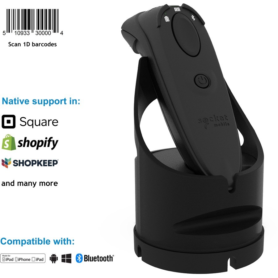 Socket Mobile DuraScan&reg; D730 Laser Barcode Scanner Black & Charging Dock