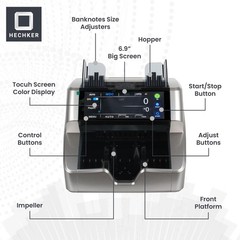 Hechker 10000 Plus Bank Grade Money Counter Machine – Mixed Denomination Bill…