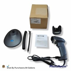NETUM NT-M3 Wired USB Barcode Scanner, 1D CCD Scanner Gun with Stand