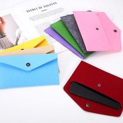 5Pcs Felt Money Bag, Felt Cellphone Sleeve Case Pouch Cash Bag, Beige Khaki