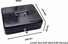 SentrySafe Money Safe Cash Box with Money Tray and Key Lock, 0.21 Cubic Feet, 3.