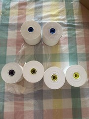 6 Rolls Adding Machine/Cash Register Tape. 2 Rolls Are Double Layer (carbon?)