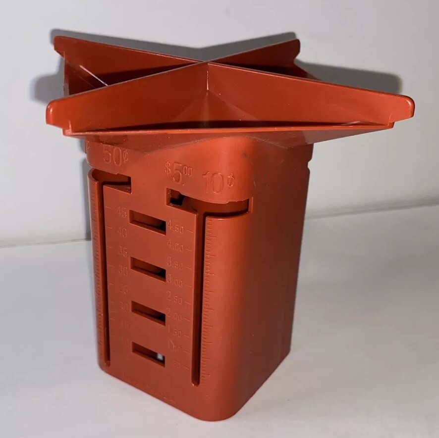 MMF Industries Coin Sorter Tender Counter Red USA Made 4 Tubes