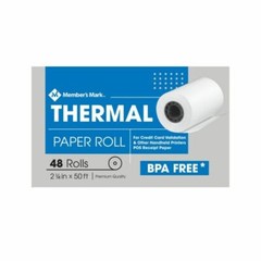 Member’s Mark 48 Pack Thermal Receipt Paper Rolls, 2 1/4″ X 50′
