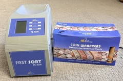 Royal Sovereign FS-4DA Fast Sort 4-Row Auto Coin Sorter Counter w Coin Wrappers