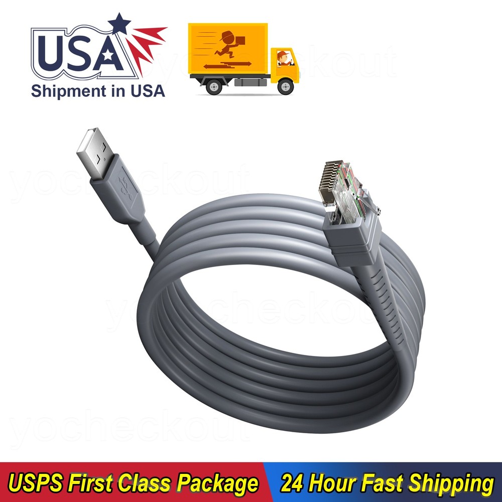 2M Cable for Zebra DS6608 DS4208 DS6878 DS6878-SR DS9208 DS9208-SR USB A to RJ45