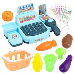 Kids Supermarket Cash Register Toy – Electronic Shopping Play Set with Lights