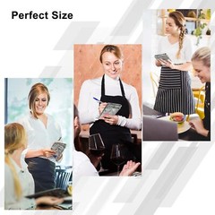 Leather Server Book for Waitress Zipper Pocket Waitstaff Organizer