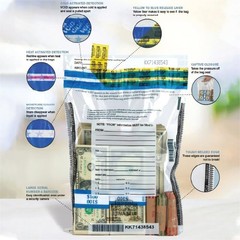 BankSupplies Ultima Blue Clear Deposit Bags | 10W x 14H | Pack of 100 | Transit,