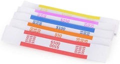 250 Self-Sealing Money Band Wraps – Easily Organize Cash with ABA Color Coding