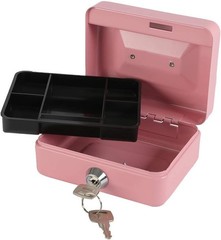 Essential Mini Cash Box for Kids – 4.92″ x 3.74″ x 2.36″, Pink | Secure Storage