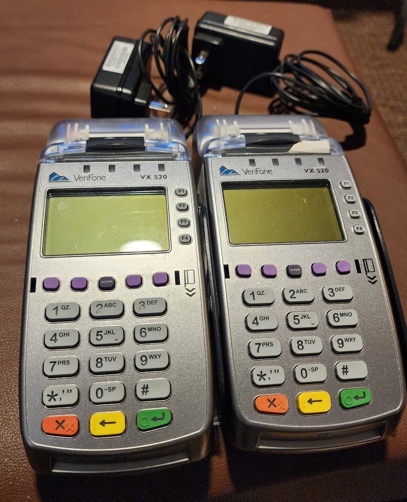 Lot of 2 Verifone VX520 VX 520 Credit Card Machine Terminal Reader
