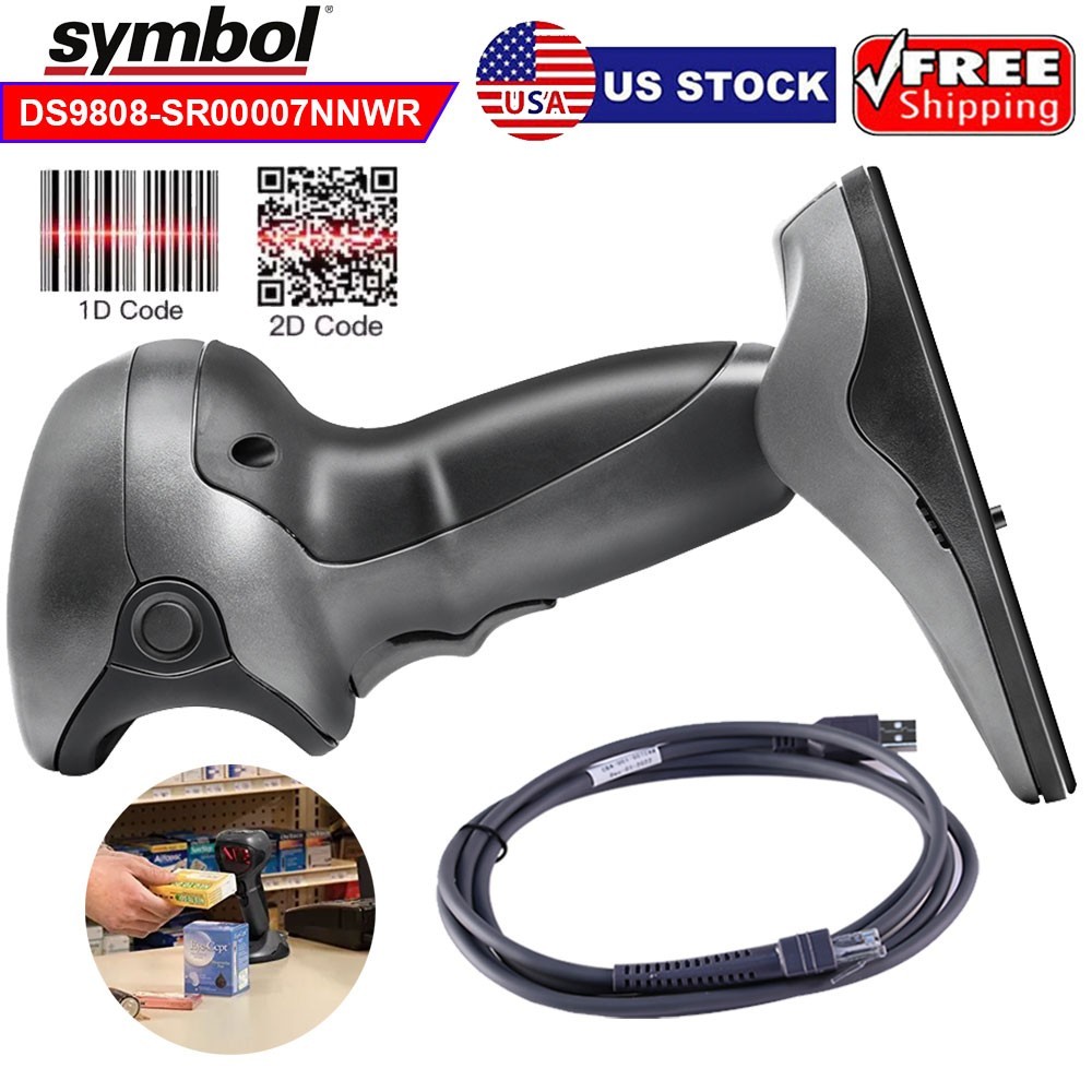 Zebra Symbol DS9808-SR00007NNWR 2D/1D/QR Code Barcode Scanner With USB cable US