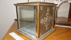 NCR NATIONAL BRASS AND BRONZE GLASS RECEIPT CASH BOX W KEY WORKING