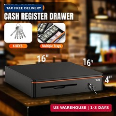 Tera 16 inch Auto Open Cash Drawer with Heavy Duty Insert Tray 5 Bill 8 Coin for