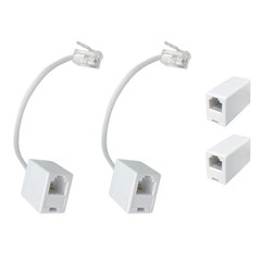(Pack of 4 A Pair of Converter Adapters for RJ11 Male to RJ45 Female) & 2 In-…