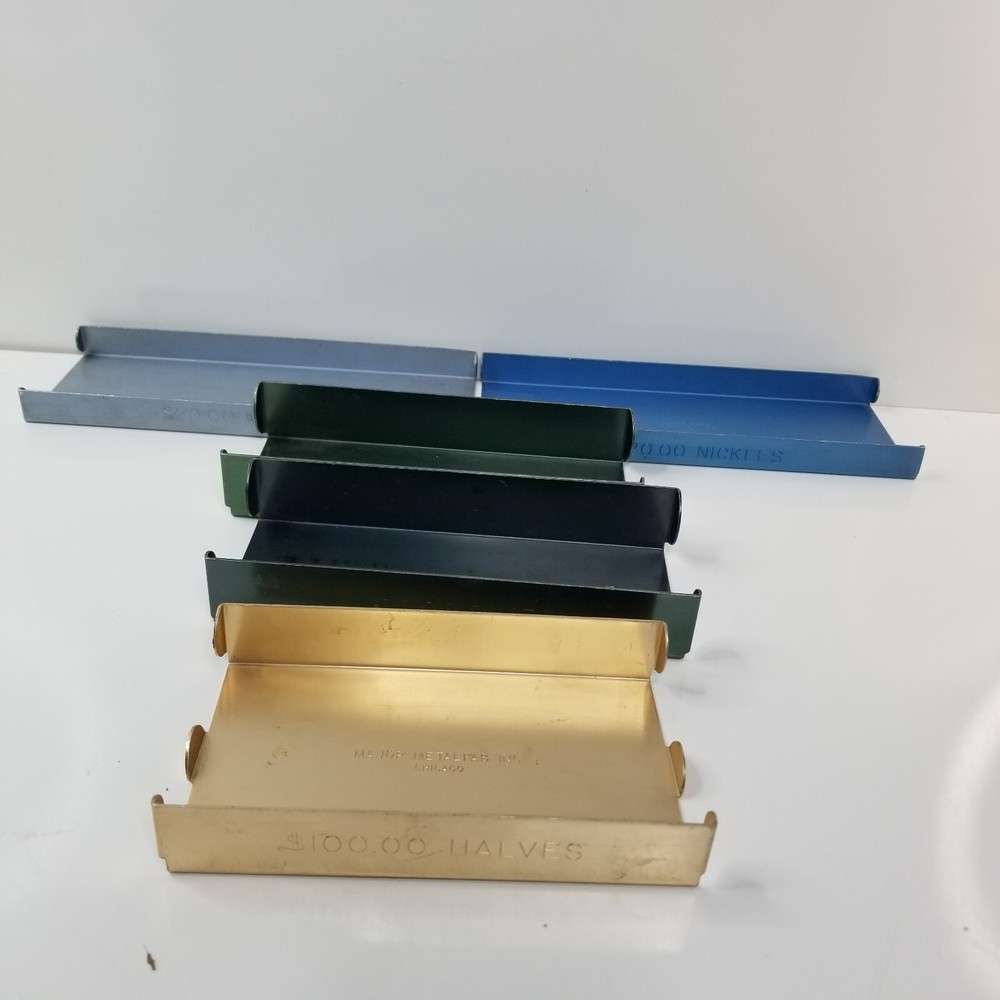 5 Coin Counter MMF Colored Counter Storage Bank Trays Nickel Dimes Halves