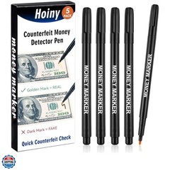 5 Pack Counterfeit Money Detector Pen, Money Marker Bill Detector Pen, Univer…