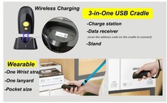 TEEMI TMSL-54CR Bluetooth 2D Barcode Scanner Pocket Handheld w/ Dock – Black