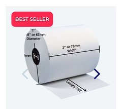 PosPaperRoll 3in x 150ft 1-Ply Bond Paper Roll 12 Count