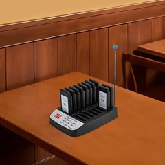 Restaurant Wireless Guest Paging System 10Beepers Queuing Calling Pagers w/Light