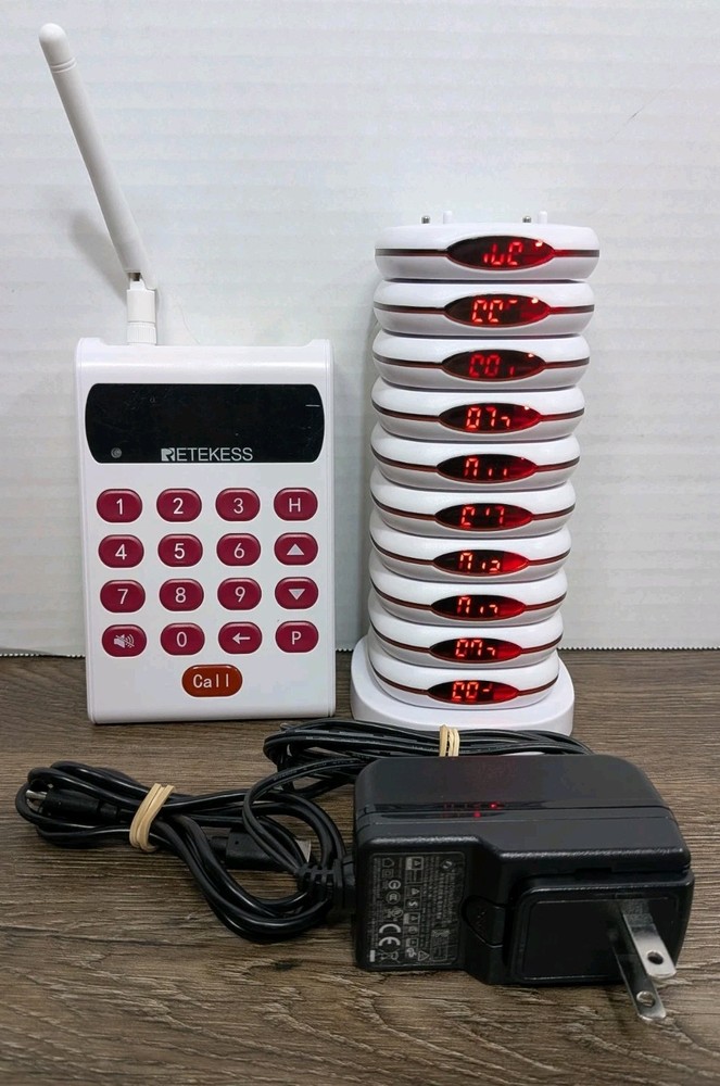 Retekess TD161 Wireless Paging Querying System 10 Buzzers Food Truck Clinics Bar