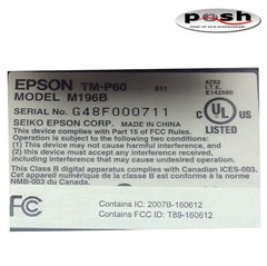 Epson TM-P60 M196B POS Thermal Receipt Printer Bluetooth W/ Battery included