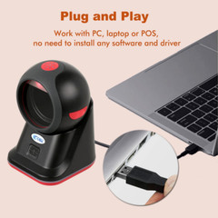 1D 2D Desktop Barcode Scanner, Omnidirectional USB Wired Hands-Free Barcode…