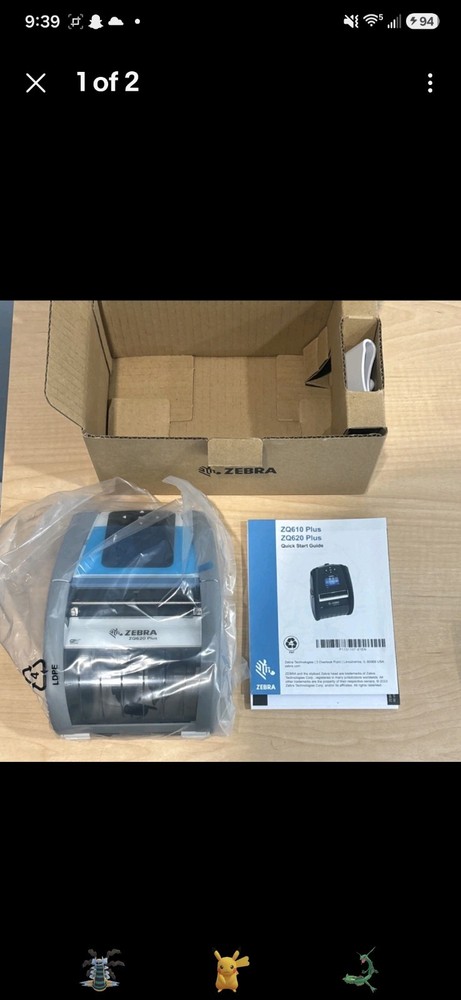 Zebra ZQ620 Plus Thermal POS Printer Bluetooth USB With Battery Brand New