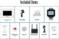 Retekess Nurse Call System TD128 Watch Pager w/T114 Display Receiver (15) TD009