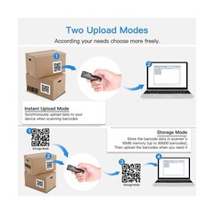 2-Pack Eyoyo Mini QR 2D&1D Bluetooth Barcode Scanner Portable Wireless Barcod…