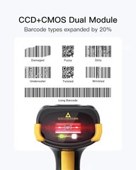 Inateck Bluetooth Barcode Scanner, 2D 1D Wireless Handheld Scanner QR Code