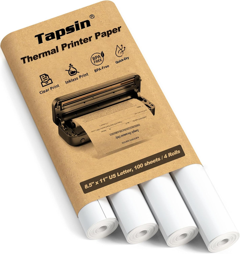 Thermal Printer Paper 8.5 X 11 Inch, US Letter Size Quick-Dry Thermal Printing P