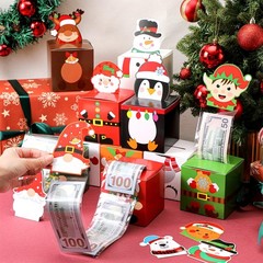 20 PCS Christmas Money Box Cash Gift Pull Out Surprise 300 Bags DIY Holder