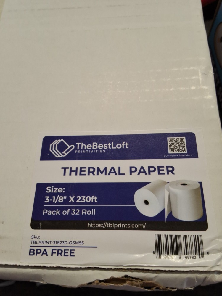32 Rolls Thermal Paper 3 1/8″ x 230ft’ POS Cash Register Rolls BPA Free