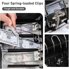 XL Locking Cash Box with Coin Tray, Key Lock Safe Organizer