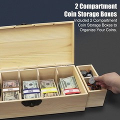 5 Compartment Currency Organizer with Lockable Cover