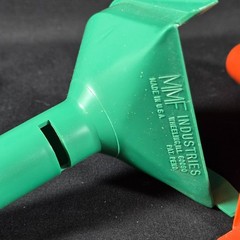 Vintage Set MMF Industries Plastic Coin Funnels Green Red Blue Orange USA Made
