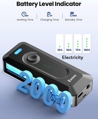 2D Bluetooth Barcode Scanner Wireless with Clip, 2000mAh Battery with Level I…