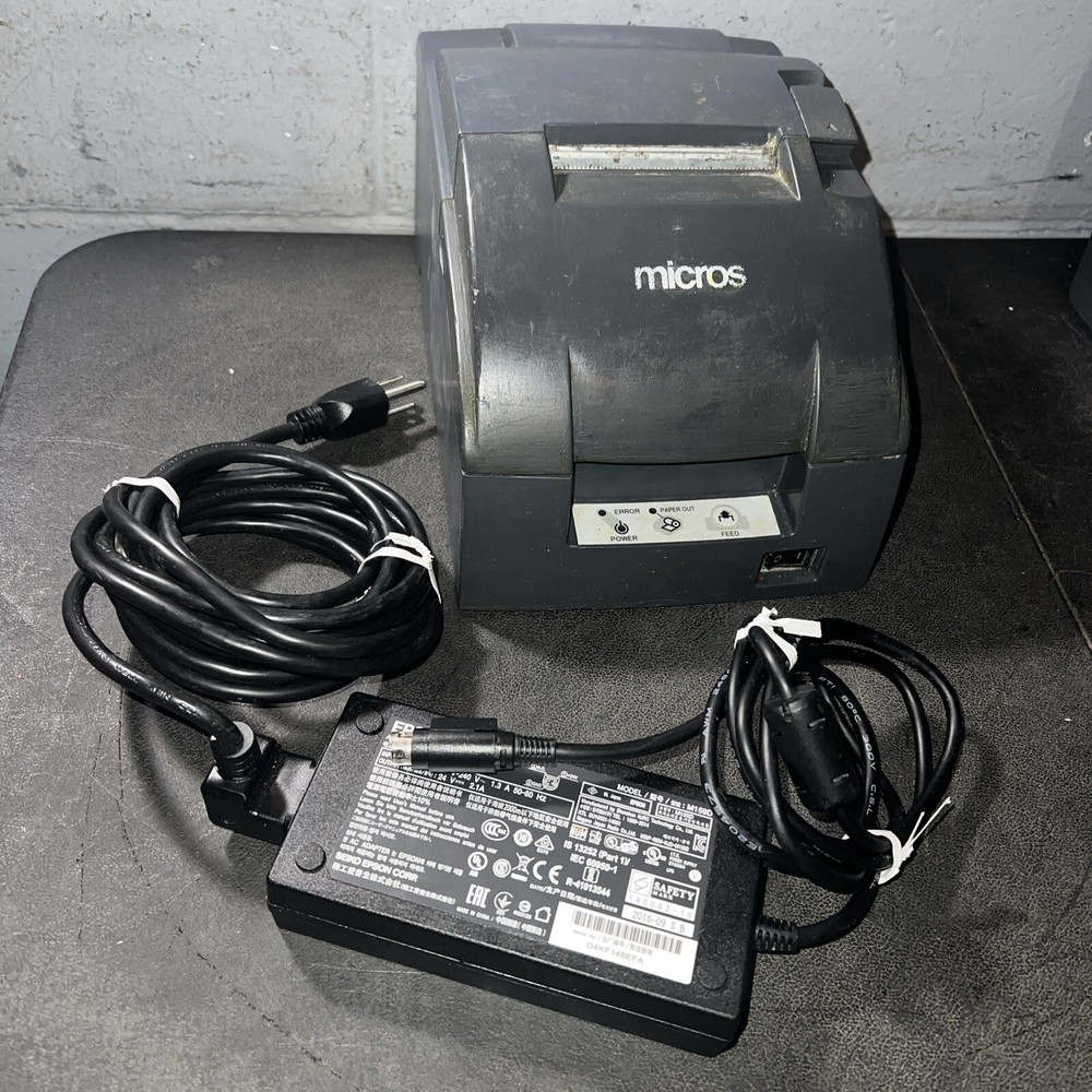 MICROS EPSON TM-U220B M188B Dot Matrix POS Receipt Printer Ethernet w power sup