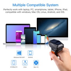 10PCS 2D Bluetooth Barcode Scanner Book Inventory IOS POS QR Code Finger Scanner