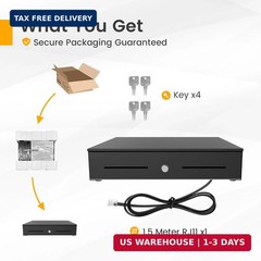 18″ Cash Rigister Drawer High Capacity- Removable 5Bill/5Coin Insert Tray, Auto
