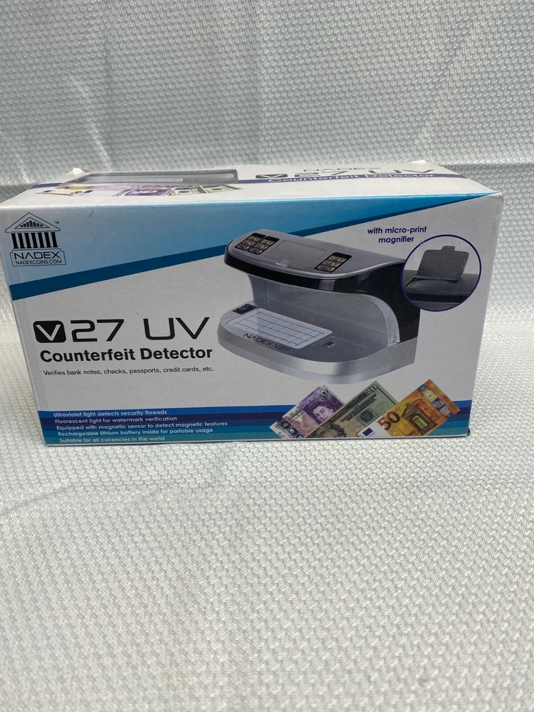 Nadex Coins V27 Desktop UV Counterfeit Detector with Micro Print Magnifier