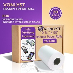 Thermal Paper Roll 2 1/4 x 55 for Verifone Vx520 Ingenico ICT220 ICT250 FD400…